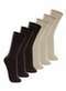 Lupo - Kit com 6 pares de Meias Casual Lupo 1210-201 Café - variação: Preto-Bege