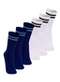 Lupo - Kit com 6 pares de Meias Esportiva Cano Longo Lupo 3292-009 Marinho - variação: Marinho-Branco