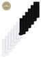 Selene - Kit 12 pares de Meias Infantil Cano Longo Selene 5010-002 Branco-Preto - variação: Branco-Preto
