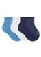 Selene - Kit 3 pares de Meias Bebê Cano Curto Selene 1940-001 995-Azul-Branco-Marinho - variação: 995-Azul-Branco-Marinho