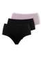 Dilady - Kit com 3 Calcinhas Alta Dilady 203203 Plus Size Preto-Chocolate - variação: Preto-Rosa-Retro