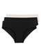 Liz - Kit com 3 Calcinhas Biquíni Liz 50391 Blush-Preto - variação: Preto-Branco