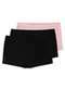 Liz - Kit com 3 Calcinhas Boxer Liz 74220 Preto-Blush - variação: Preto-Blush