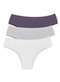 Malwee - Kit com 3 Calcinhas Tanga Malwee 1000090636 D019a-Branco-Cinza-Lilas - variação: D019a-Branco-Cinza-Lilas