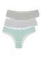Malwee - Kit com 3 Calcinhas Tanga Malwee 1000090636 D019a-Branco-Cinza-Lilas - variação: D028b-Verde-Cinza