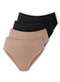 Demillus - Kit com 4 Calcinhas Alta Abrupt Demillus 56096 Bege-Rosado - variação: Bege-Rosado-Preto
