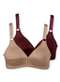 Demillus - Kit com 2 Sutiãs sem Aro e sem Bojo Demillus 61196/61096 Taça B Branco-Vinho-Barolo - variação: Bege-Rosado-Vinho-Barolo