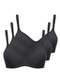 Triumph - Kit com 3 Sutiã com Aro e sem Bojo W Triumph Shape 24814 Taça B Preto - variação: Preto