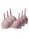 Liz - Kit com 3 Sutiãs com Aro e Bojo Liz 51809 Taça B Sepia - variação: Blush
