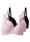 Liz - Kit com 3 Sutiãs com Aro e Bojo Push Up Liz 51805 Taça C Blush-Sepia - variação: Blush-Preto