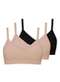 Liz - Kit com 3 Sutiãs sem Aro com Bojo Liz 51710 Taça B Sepia - variação: Sepia-Preto