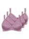 Duloren - Kit com 3 Sutiãs sem Aro e sem Bojo Duloren 111214 Taça B Beringela - variação: Beringela