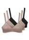 Demillus - Kit com 3 Sutiãs sem Aro e sem Bojo Moderato Demillus 61100 Bege-Rosado-Bege-Rosado-Preto - variação: Bege-Rosado-Bege-Rosado-Preto