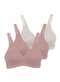 Demillus - Kit com 3 Sutiãs sem Aro e sem Bojo Olimpo Demillus 61019 Bege-Rosado-Pérola - variação: Bege-Rosado-Pérola