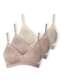 Demillus - Kit com 3 Sutiãs sem Aro e sem Bojo Poás Demillus 61411 Pérola - variação: Bege-Rosado-Pérola