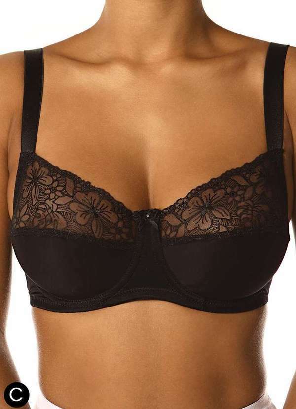 Sutiã com Aro e sem Bojo Baroneza Demillus 74600 Taça C 27-Preto - Meias  Sao Jorge