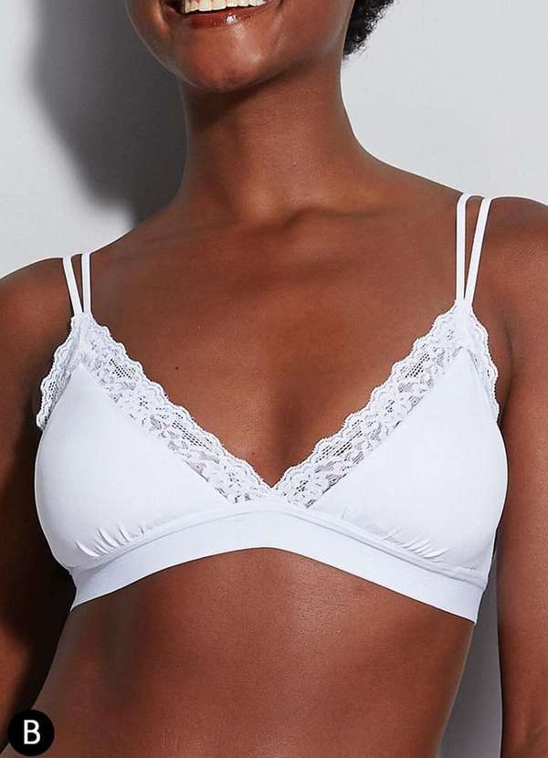 Sutiã sem Aro com Bojo Removível Hope L2855 Taça B Br-Branco - Meias Sao  Jorge