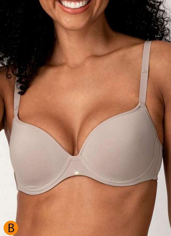 Sutiã com Aro e Bojo Liz 51396 Taça B 260-Sepia - Meias Sao Jorge
