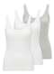 Hering - Kit com 3 Blusas Feminina Regata Hering N1te Branco-Mescla - variação: Branco-Mescla