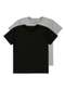Malwee - Kit com 2 Camisetas Masculina Malwee 1000004423 Branco-Preto - variação: Preto-Cinza-Mescla