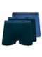 Lupo - Kit com 3 Cuecas Boxer Lupo 523-003 Branco-Azul - variação: Marinho-Azul
