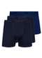 Lupo - Kit com 3 Cuecas Boxer Lupo 615-002 Preto-Marinho - variação: Preto-Marinho