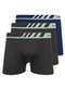 Lupo - Kit com 3 Cuecas Boxer Lupo 671-002 Grafite-Marinho - variação: Grafite-Marinho