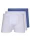 Lupo - Kit com 3 Cuecas Boxer Lupo 784-017 Branco-Azul - variação: Branco-Azul