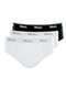 Mash - Kit com 3 Cuecas Slip Mash 073.58 Branco-Preto - variação: Branco-Preto