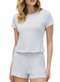 Hering - Pijama Feminino Curto Hering 7cxx Kss-Rosa-Claro - variação: md6-cinza-mescla-claro