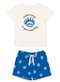 Malwee - Pijama Feminino Curto Malwee 1000133183 01433-Laranja - variação: 01739-Off-White-Azul
