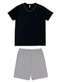 Malwee - Pijama Masculino Curto Malwee 1000133216 00004-Preto-Cinza - variação: 00004-Preto-Cinza