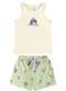 Malwee - Pijama Infantil Menina Curto Malwee 1000130564 02143-Ds66b-Off-White-Verde - variação: 02143-Ds66b-Off-White-Verde