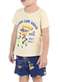 Malwee - Pijama Infantil Menino Curto Malwee 1000131957 02143-Off-White-Marinho - variação: 02143-Off-White-Marinho