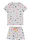 Malwee - Pijama Infantil Menina Curto Malwee 1000122802 Dm95a-Azul - variação: Dm92a-Cinza