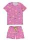 Malwee - Pijama Infantil Menina Curto Malwee 1000122802 Dm95a-Azul - variação: Dm92b-Lilas