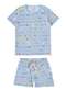 Malwee - Pijama Infantil Menina Curto Malwee 1000122802 Dm95a-Azul - variação: Dm95a-Azul