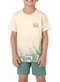 Malwee - Pijama Infantil Menino Curto Malwee 1000122845 02158-Verde-Azul - variação: 02143-Off-White-Verde