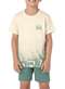 Malwee - Pijama Infantil Menino Curto Malwee 1000122845 02143-Off-White-Verde - variação: 02143-Off-White-Verde