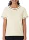 Malwee - Blusa Feminina Malwee 1000132867 02226-Vermelho - variação: 00383-Off-White