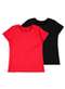 Malwee - Kit com 2 Camisetas Infantil Menina Malwee 1000086761 Vermelho-Preto - variação: Vermelho-Preto