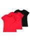 Malwee - Kit com 3 Camisetas Infantil Menina Malwee 1000086761 Vermelho-Preto - variação: Vermelho-Preto
