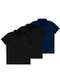 Malwee - Kit com 3 Camisetas Polo Infantil Menino Malwee 1000111119 Preto-Marinho - variação: Preto-Marinho