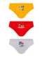Disney - Kit com 3 Cuecas Infantil Slip Mickey Mouse Lupo 111-089 0928-Cinza-Vermelho-Branco - variação: 0926-Amarelo-Vermelho-Branco