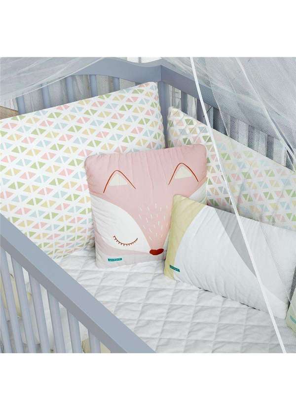 Kit Berço Trança Geométrico Multicor Colorido Grão de Gente Verde - Grao de  Gente