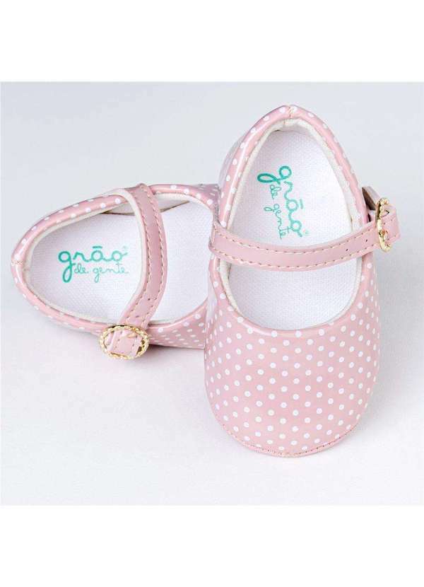 Sapatinho Bebê Menina Rosa Petit Poá Tam 19 Grão de Gente Rosa - Grao de  Gente