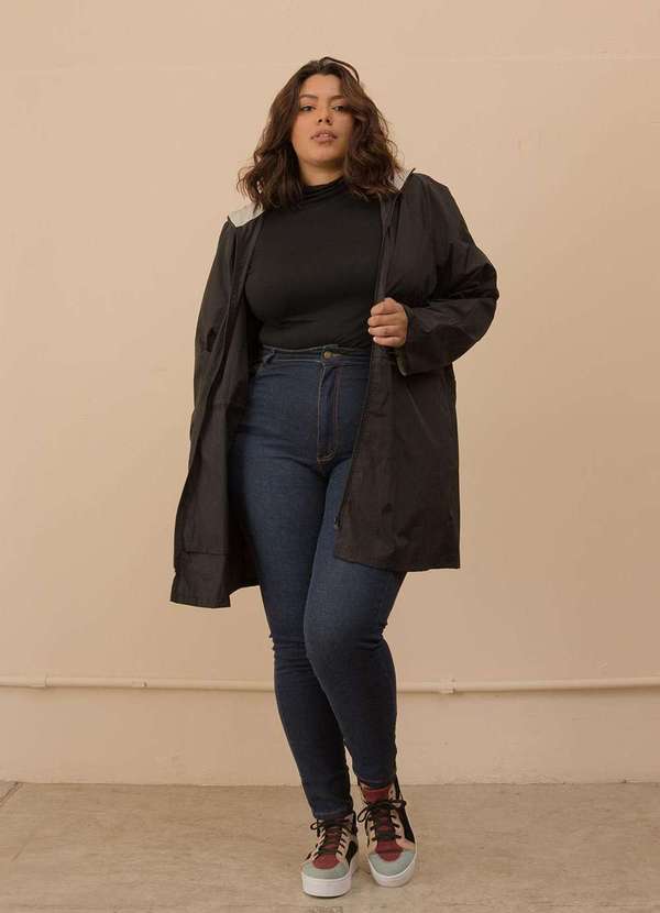 parka plus size preta