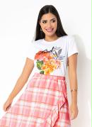 Blusa Branca Estampada