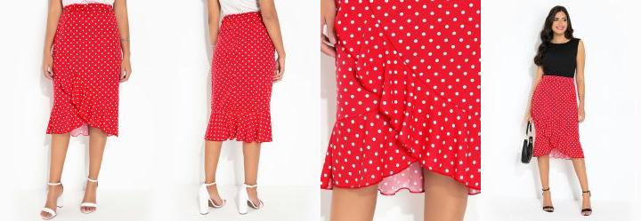 Saia Po� Vermelha Transpassada