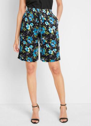 Bermuda com Amarra��o (Floral Azul)
